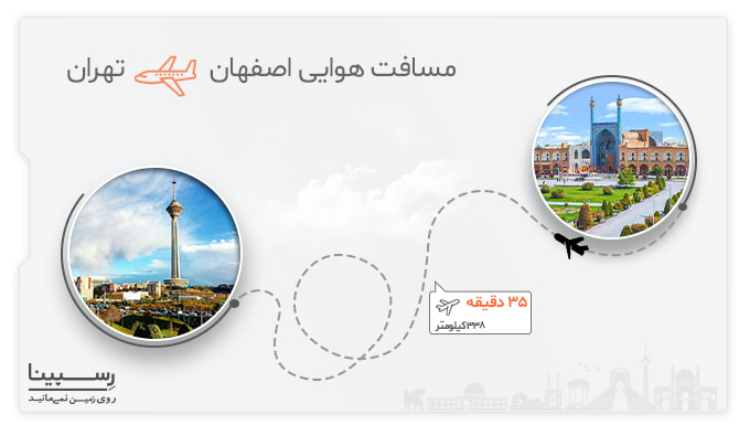 مسافت هوایی پرواز اصفهان تهران